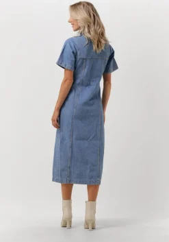 blauwe envii midi jurk enmass ss dress 6863