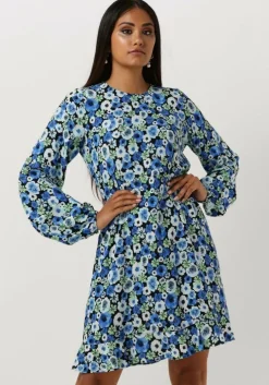 blauwe envii mini jurk ensherry ls dress aop 7014