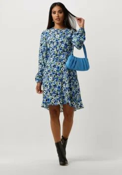 blauwe envii mini jurk ensherry ls dress aop 7014