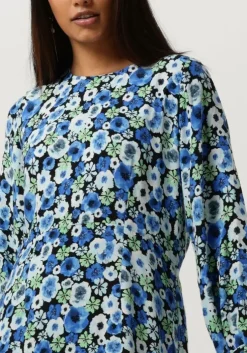 blauwe envii mini jurk ensherry ls dress aop 7014