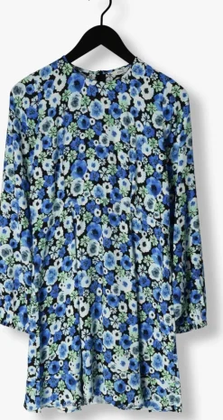 blauwe envii mini jurk ensherry ls dress aop 7014