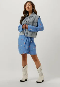 blauwe envii mini jurk enlime ls vn dress