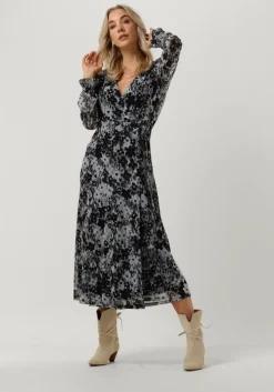 blauwe fabienne chapot midi jurk natasja mesh dress