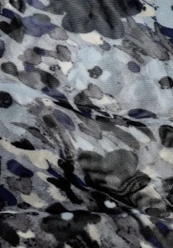 blauwe fabienne chapot midi jurk natasja mesh dress