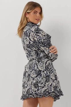 blauwe fabienne chapot mini jurk daila broderie dress 102