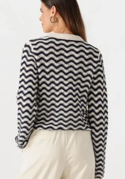 blauwe fabienne chapot vest caro crochet cardigan long sleeve