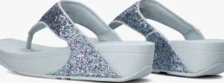 blauwe fitflop slippers lulu glitter toe-post