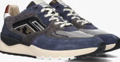 blauwe floris van bommel lage sneakers sfm-10154 de treener