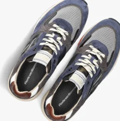 blauwe floris van bommel lage sneakers sfm-10154 de treener