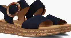 blauwe gabor platte sandalen 550.2