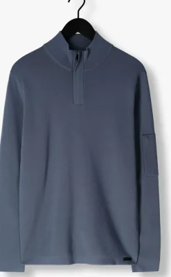 blauwe genti trui turtle zip