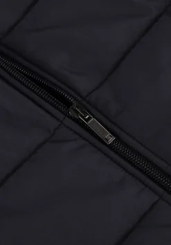 blauwe gentiluomo gewatteerde jas cardigan zip