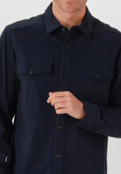 blauwe g-star raw casual overhemd marine jersey shirt ls