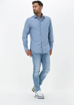 blauwe g-star raw casual overhemd secret utility reg shirt