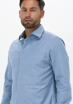 blauwe g-star raw casual overhemd secret utility reg shirt