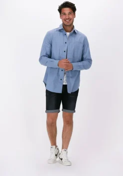 blauwe g-star raw casual overhemd secret utility reg shirt