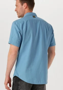 blauwe g-star raw casual overhemd marine slim shirt ss