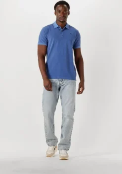 blauwe g-star raw polo dunda overdyed slim polo ss