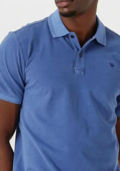 blauwe g-star raw polo dunda overdyed slim polo ss