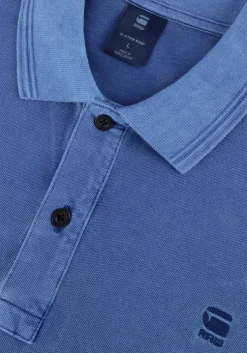 blauwe g-star raw polo dunda overdyed slim polo ss