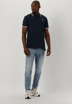 blauwe g-star raw polo dunda slim stripe polo s/s