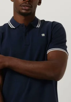 blauwe g-star raw polo dunda slim stripe polo s/s