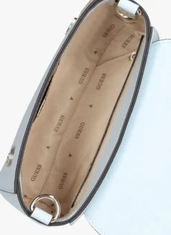 blauwe guess handtas fedana top handle flap