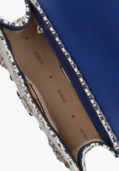 blauwe guess schoudertas beauvoir convertibl xbody flap