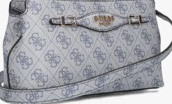 blauwe guess schoudertas katya crossbody top zip