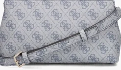 blauwe guess schoudertas katya crossbody top zip