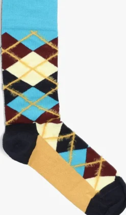 blauwe happy socks sokken argyle