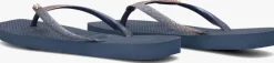 blauwe havaianas teenslippers square glitter