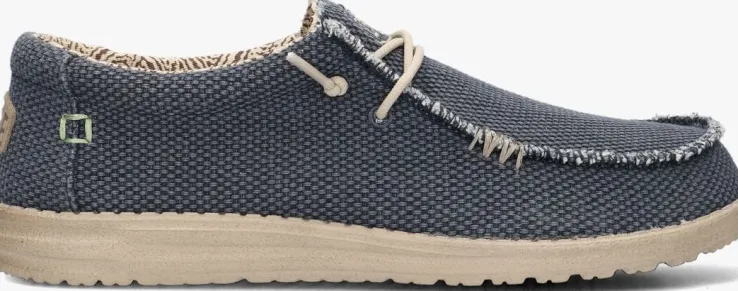 blauwe heydude instappers wally braided