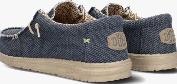 blauwe heydude instappers wally braided