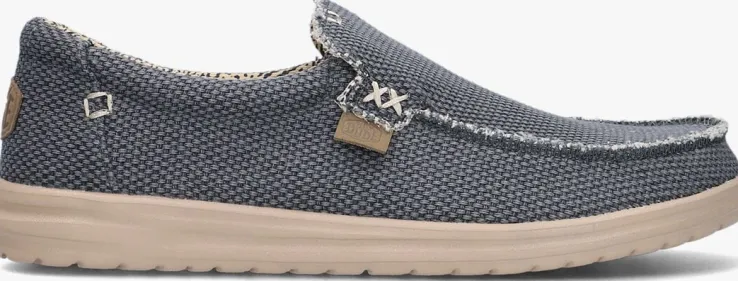 blauwe heydude instappers mikka braided