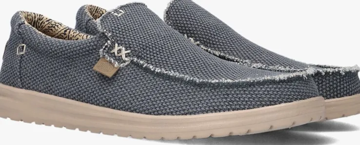 blauwe heydude instappers mikka braided