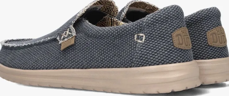 blauwe heydude instappers mikka braided