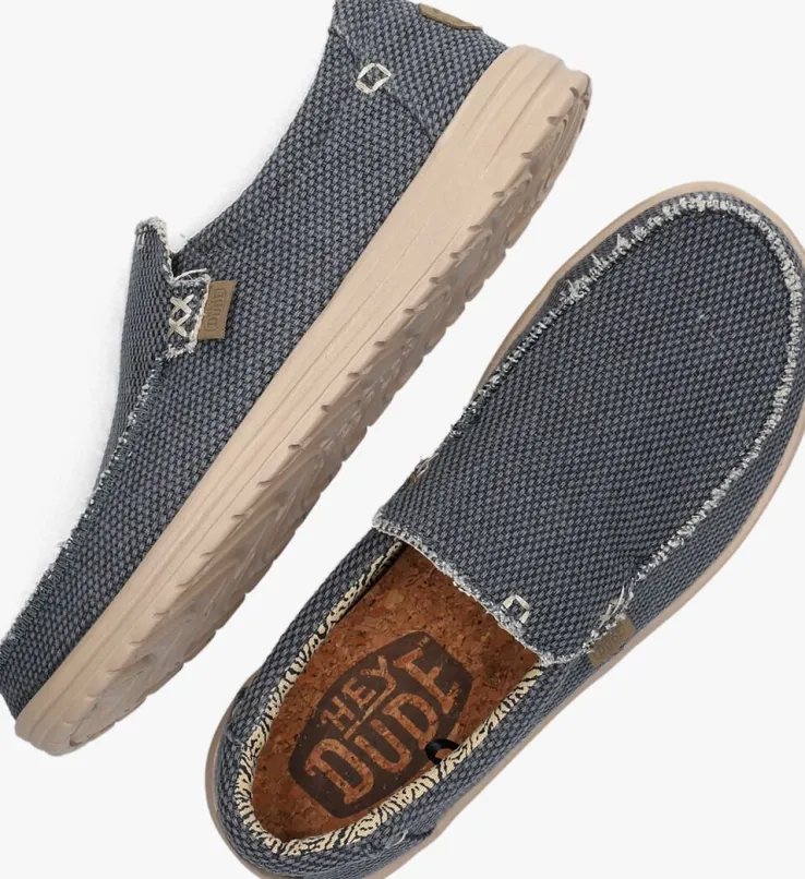 blauwe heydude instappers mikka braided