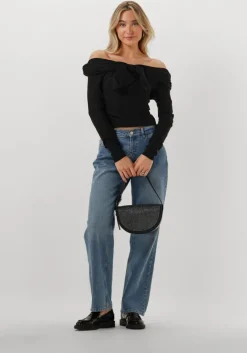 blauwe hvisk schoudertas nomi denim embellished