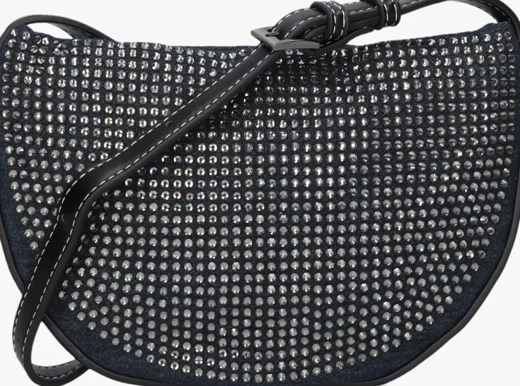 blauwe hvisk schoudertas halo denim embellished