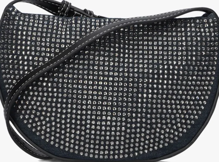 blauwe hvisk schoudertas halo denim embellished