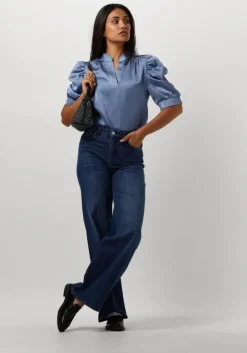 blauwe hvisk schoudertas gil denim embellished