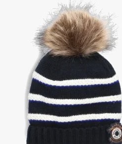 blauwe ikks muts set tricot