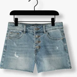 blauwe indian blue jeans shorts wide denim short damaged