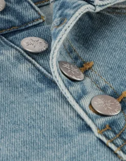 blauwe indian blue jeans shorts wide denim short damaged