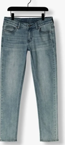 blauwe indian blue jeans straight leg jeans 2742 skinnyfit medium denim