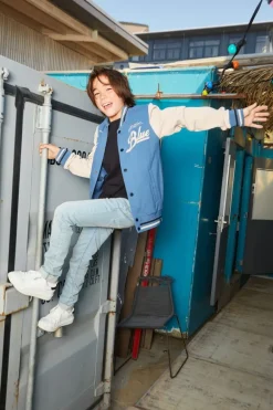 blauwe indian blue jeans vest bomber jacket indian