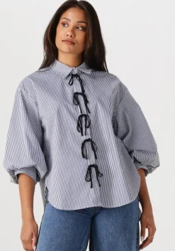 blauwe jansen amsterdam blouses lois blouse csb 798 bowstraps 3/4 sleeve wide fit