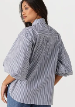 blauwe jansen amsterdam blouses lois blouse csb 798 bowstraps 3/4 sleeve wide fit