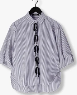 blauwe jansen amsterdam blouses lois blouse csb 798 bowstraps 3/4 sleeve wide fit